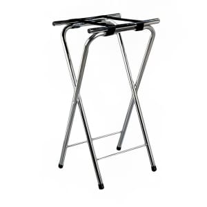 028-C3625T38 Folding Tray Stand - 19" x 16" x 36", (2) Black Straps, Chrome