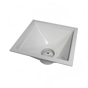 065-394723 12" Square Endura® Floor Sink - 3" Hub, PVC, White