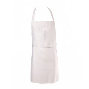 094-600BAWXL Bib Apron, Poly/Cotton, Extra Wide, Pocket, 38" x 30", White