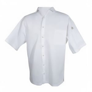 094-CS006WHXL Poly Cotton Blend Cook Shirt, X-Large, Pocket, Short Sleeve, White