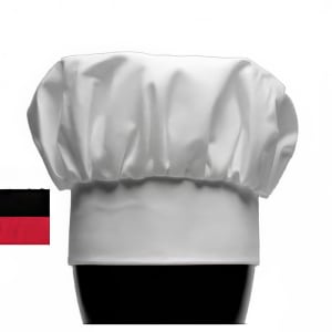 094-H400WH Chef Hat, 13", Heavyweight Poplin Blend, Adjustable, White