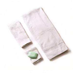 094-HTI250W White Ribbed Cotton Bar Towel, 15" x 25"