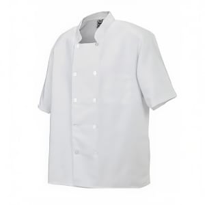 094-J1052X Twill Chef Coat, Double Breasted, Short Sleeve, White, 2X