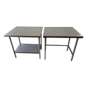 145-DTR3072HKD 72" 16 ga Work Table w/ 304 Series Stainless Steel Flat Top