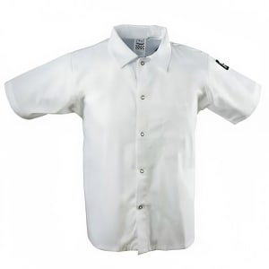 709-CS006WH3X Chef's Shirt w/ Short Sleeves - Poly/Cotton, White, 3X