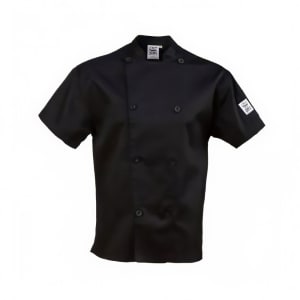 709-J205BK3X Chef's Jacket w/ Short Sleeves - Poly/Cotton, Black, 3X