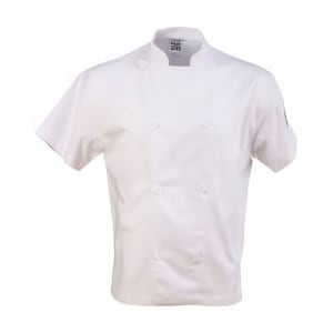 709-J205M Chef's Jacket w/ Short Sleeves - Poly/Cotton, White, Medium