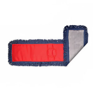 867-MFDM36RD 36" Pocket Dust Mop Head Only - Gray/Navy w/ Red Canvas Back