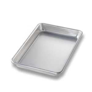 225-41800 1/8 Eighth Size Bun / Sheet Pan - 9" x 6" x 1", 16 gauge Aluminum
