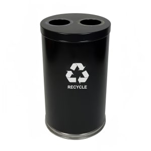 125-18RTBK2H 36 gal Multiple Materials Recycle Bin - Indoor, Multiple Sections, Decorative