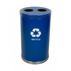 125-18RTBL2H 36 gal Multiple Materials Recycle Bin - Indoor, Multiple Sections, Decorative