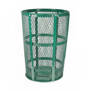 125-EXP52GN 48 Gallon Outdoor Trash Can w/ See Through Mesh, Green Finish