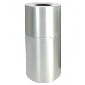 125-AL35CLR 35 gal Indoor Decorative Trash Can - Metal, Clear Coat