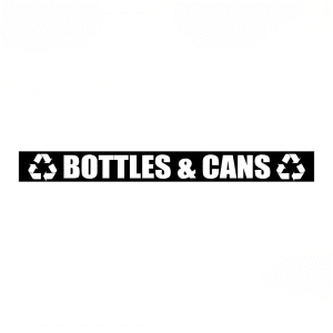 125-LABEL16 Recycle Logo Decal For Outdoor Containers - "Bottles & Cans", English