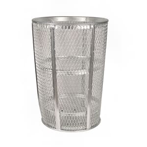 125-EXP52 48 Gallon Outdoor Trash Can w/ See Through Mesh, Galvanized Steel