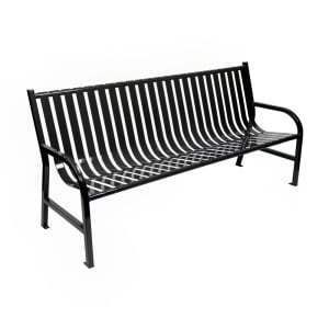 125-M6BCHBK 72" Oakley Bench - Outdoor, Steel Frame, Black