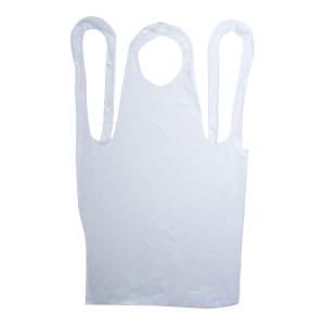 417-437060 Valugards Disposable Embossed Poly Apron - 24" x 42", White
