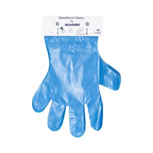 417-514416 Valugard Disposable Poly Gloves - Powder Free, Blue, One Size