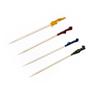 417-595807 4" Wood Frill Picks, Assorted Colors