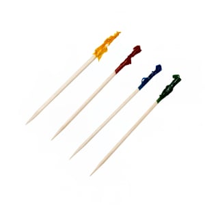 417-595806 3" Wood Frill Picks, Assorted Colors