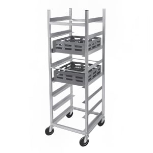 148-AXDGRR6 24"W Glass Rack Cart w/ (10) Glass Rack Capacity, Aluminum
