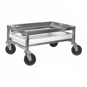 148-SPCDA Poultry Crate Dolly w/ Drip Pan - 23" x 28" x 13", Aluminum