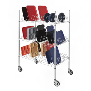 148-W3TD3 3 Level Mobile Drying Rack for Trays, Gray Epoxy