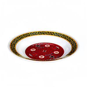 438-1106TR 6" Round Longevity Soup Plate - Melamine, Red/White