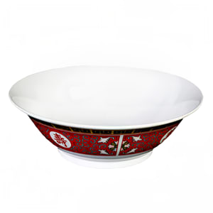 438-5065TR 32 oz Round Melamine Bowl, Red/White