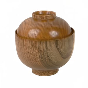 438-4535 9 oz Round Soup/Rice Bowl - Wood