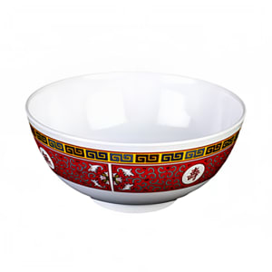 438-5207TR 39 oz Melamine Rice Bowl, Red/White