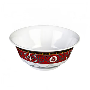 438-5285TR 53 oz Round Melamine Bowl, Red/White
