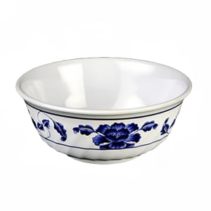 438-5309TB 72 oz Round Melamine Bowl, White/Blue