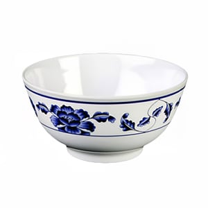 438-5207TB 39 oz Melamine Rice Bowl, White/Blue
