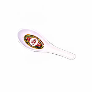 438-7003R 3/4 oz Melamine Won Ton Spoon, Red/White