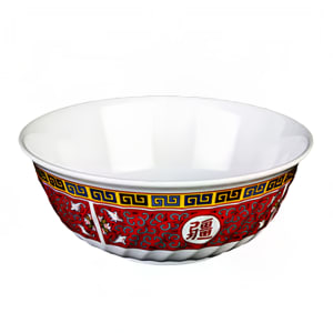 438-5308TR 48 oz Round Melamine Bowl, Red/White