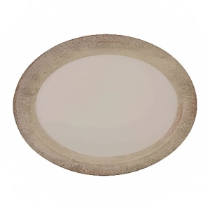 438-DM213J 13 1/2" x 10 1/2" Oval Jazz Platter - Melamine, Beige