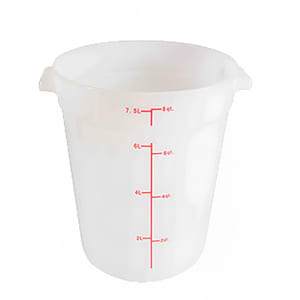 438-PLRFT308PP 8 qt Round Food Storage Container - Polypropylene, White
