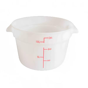 438-PLRFT312PP 12 qt Round Food Storage Container - Polypropylene, White