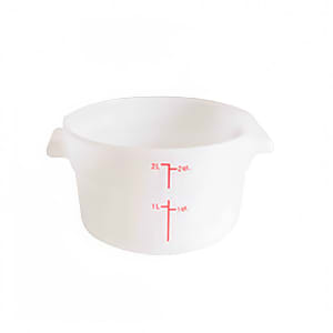 438-PLRFT302PP 2 qt Round Food Storage Container - Polypropylene, White