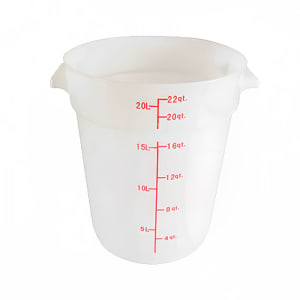 438-PLRFT322PP 22 qt Round Food Storage Container - Polypropylene, White
