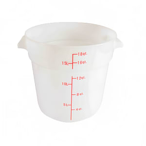 438-PLRFT318PP 18 qt Round Food Storage Container - Polypropylene, White