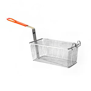 438-SLFB008 Fryer Basket w/ Coated Handle & Front Hook, 12 1/8" x 6 1/2" x 5 3/8"