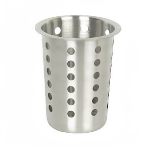 438-SLFC001 4 1/2" Round Perforated Flatware Cylinder - 5 1/2"H, Stainless