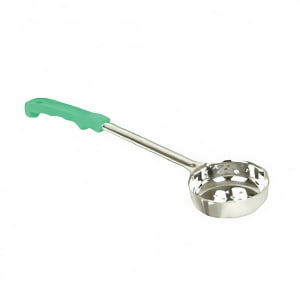 438-SLLD104PA 4 oz Perforated Portion Spoon w/ Stainless Bowl, Green