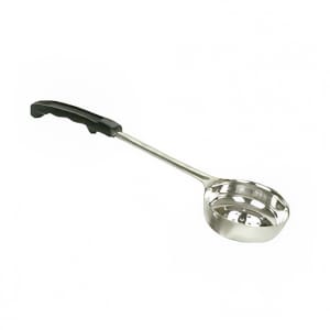 438-SLLD106PA 6 oz Perforated Portion Spoon w/ Stainless Bowl, Black