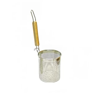 438-SLNS553 5" Mesh Noodle Skimmer - Wood Handle, Stainless Steel
