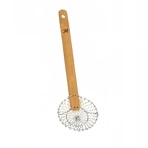 438-SLSKR006GV 6" Coarse Mesh Skimmer - Bamboo Handle, Galvanized Steel