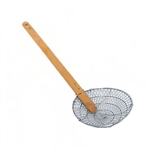 438-SLSKR008 8" Coarse Mesh Skimmer - Bamboo Handle, Stainless Steel