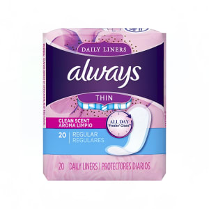 647-433114 Always® Thin Pantiliner - Regular, Clean Scent